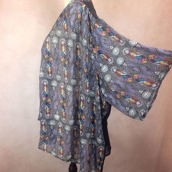 Nightmare Before Christmas Halloween Open Front Open Back Cardigan Duster - Picture 2 of 7